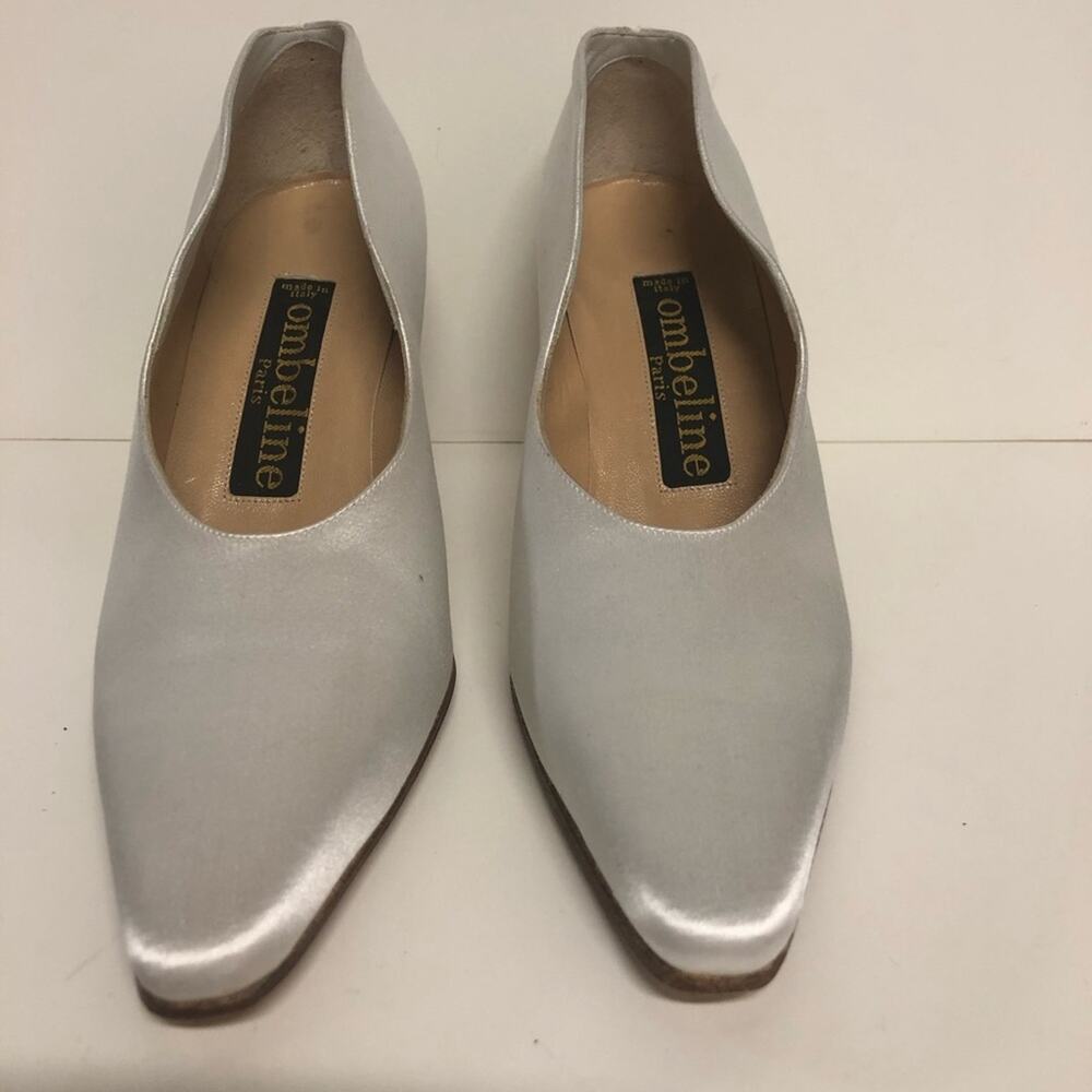 Ombeline Made in Italy White Satin Pump